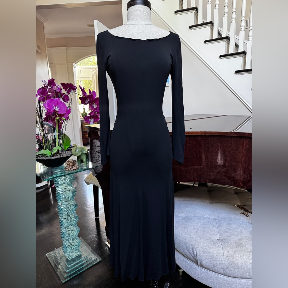 Giorgio Armani Open Back Black Maxi Dress